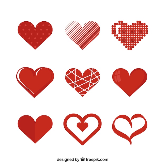 Free vector flat heart collection