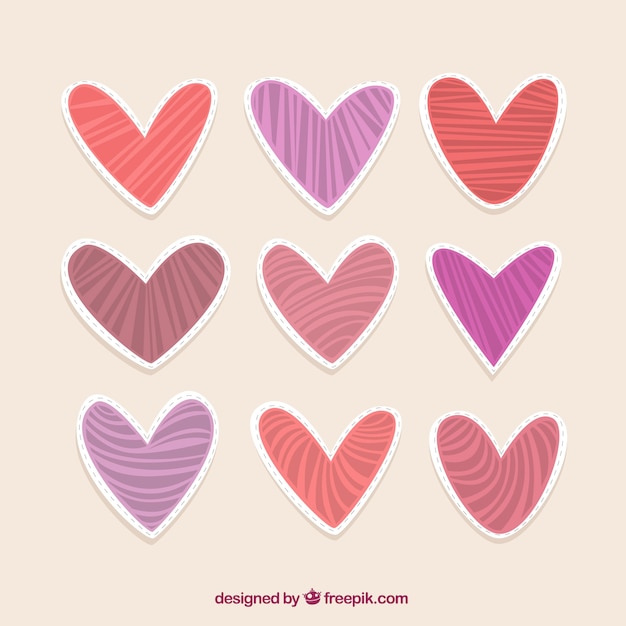 Free vector flat heart collection