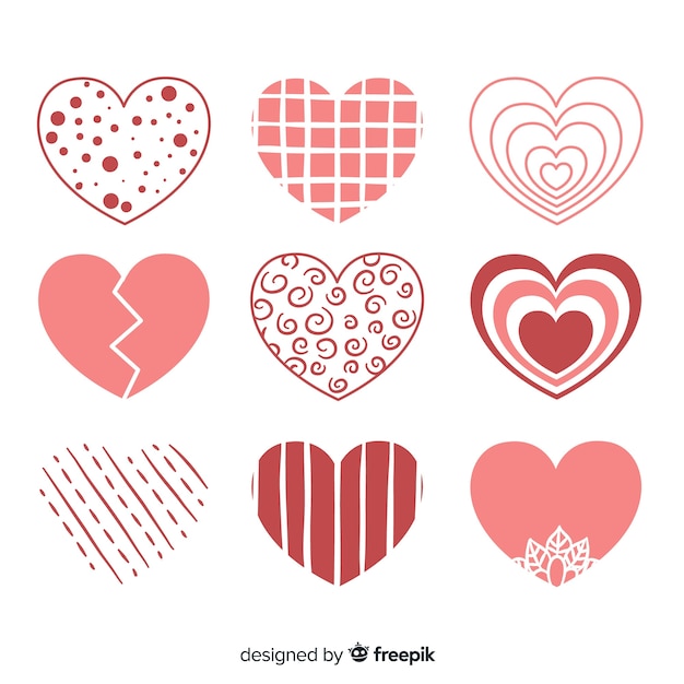 Free vector flat heart collection