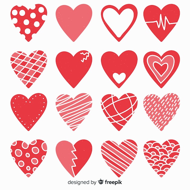 Free vector flat heart collection