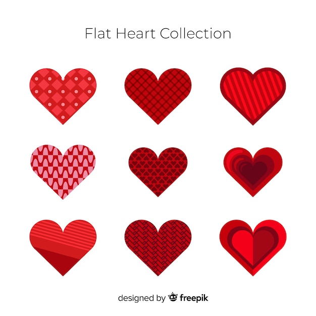 Free vector flat heart collection