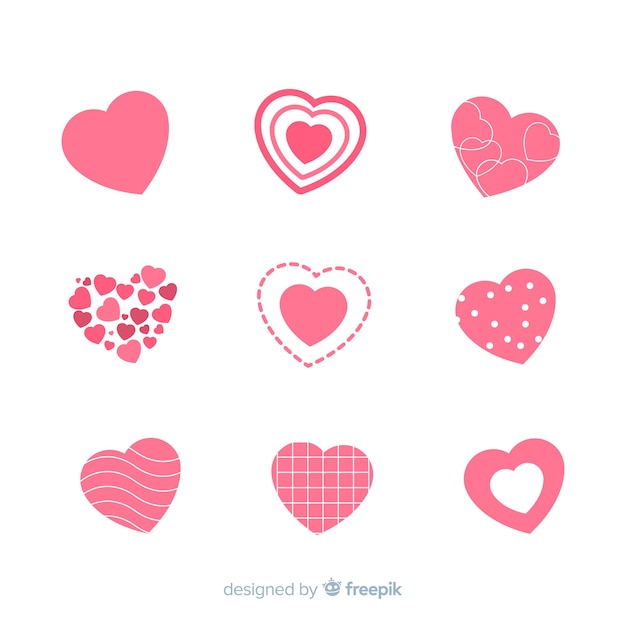 Free vector flat heart pack