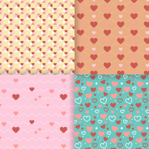 Free vector flat heart pattern collection