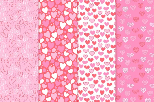 Flat heart pattern collection