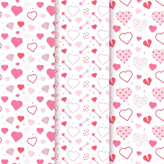 Flat heart pattern collection