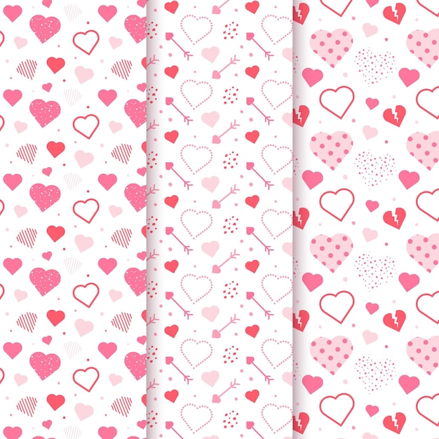 Flat heart pattern collection