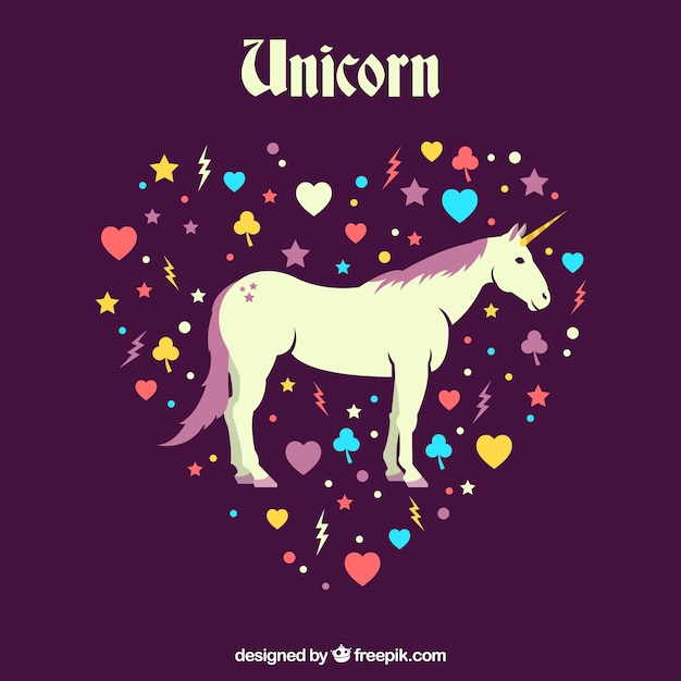 Cuori piatti e unicorno