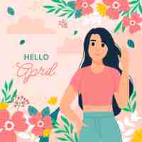 Free vector flat hello april banner or background