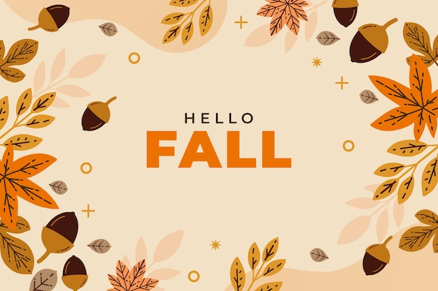 Free vector flat hello fall background for autumn celebration