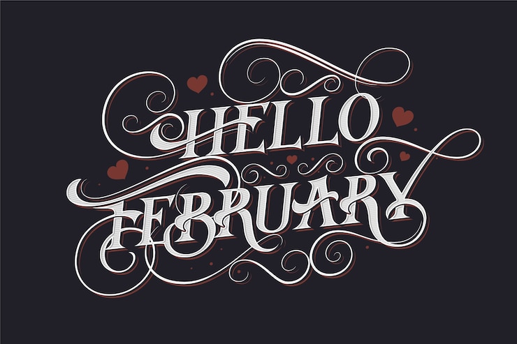 Free Vector flat hello february lettering