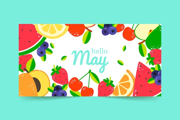 Free vector flat hello may background