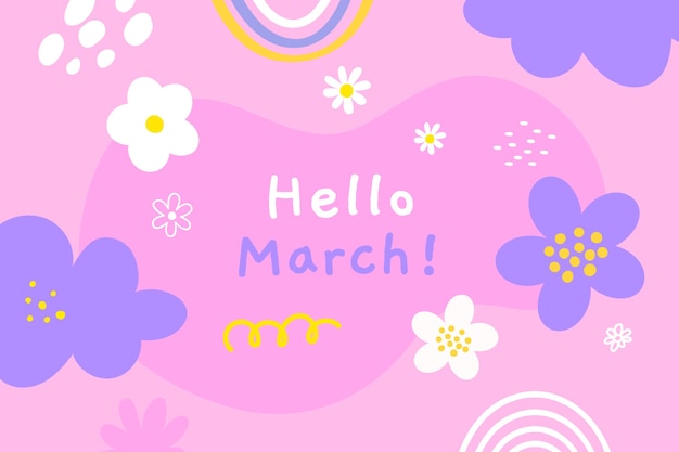 Flat hello may background