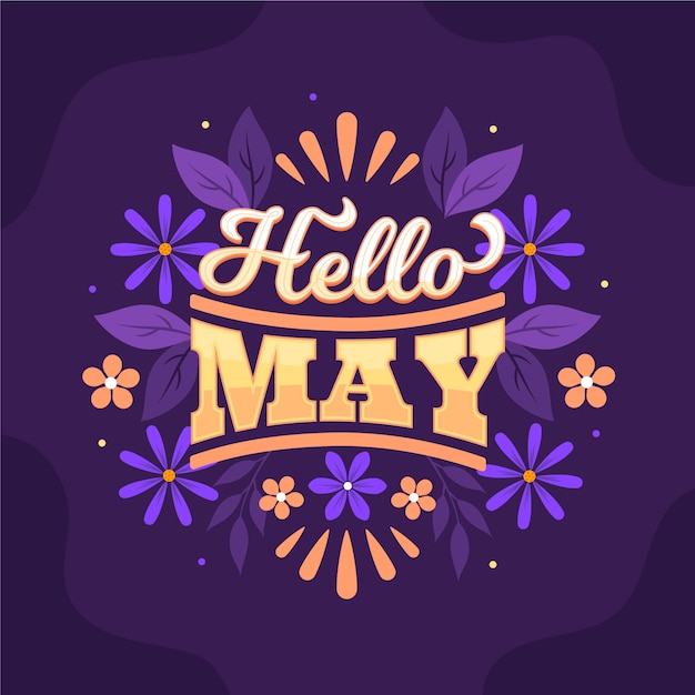 Flat Hello May Lettering