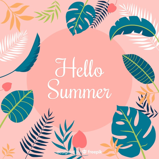 Free vector flat hello summer background