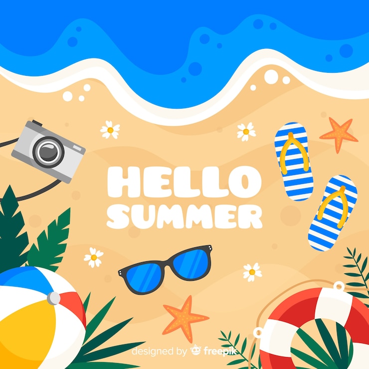 Free Vector flat hello summer background