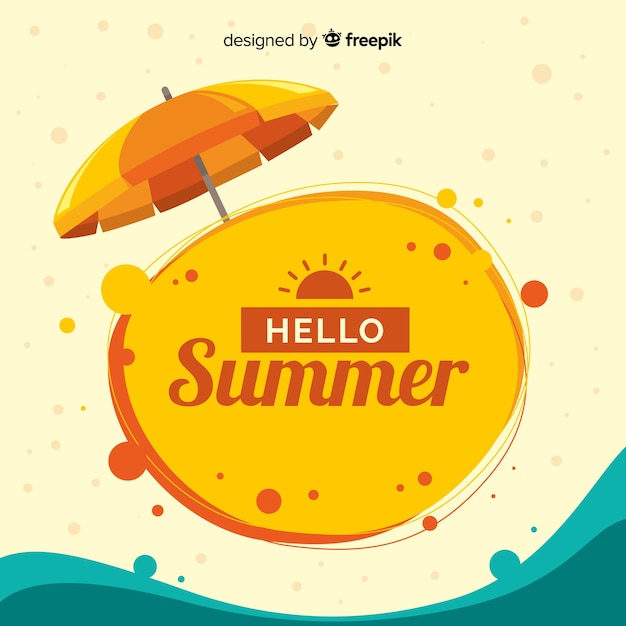 Flat hello summer background