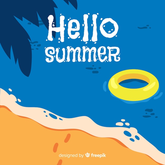 Бесплатное векторное изображение Плоский привет летний фон