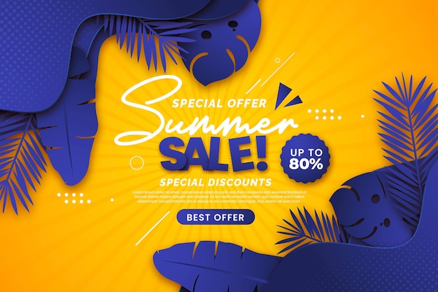 Free vector flat hello summer sale illustration