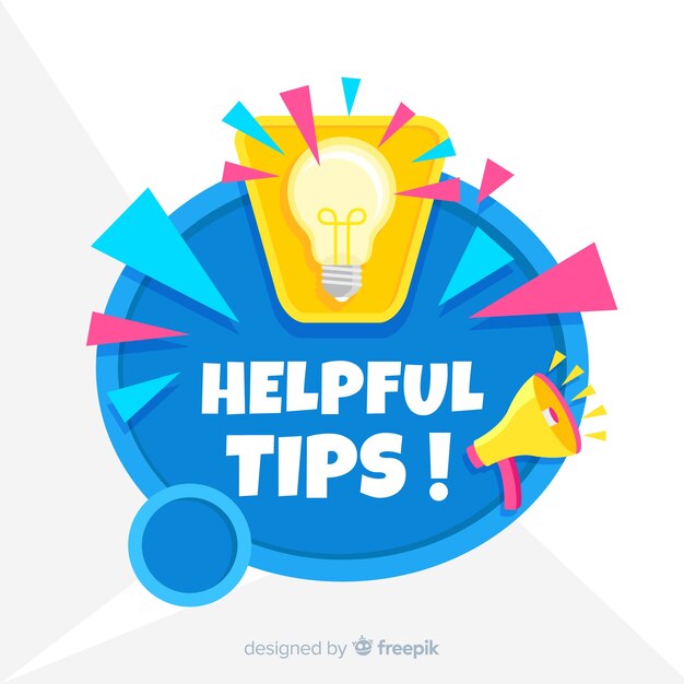 Flat helpful tips background