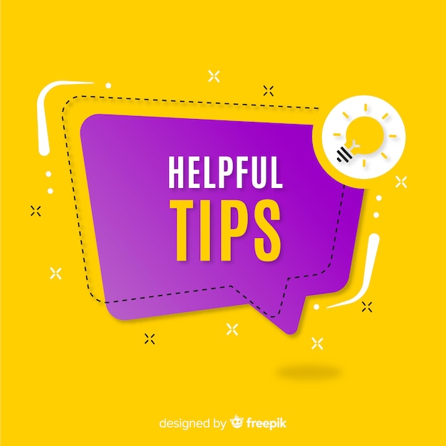 Free vector flat helpful tips