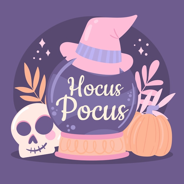 무료 벡터 할로윈에 대 한 평면 hocus pocus 그림