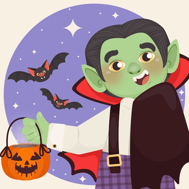 Illustrazione piatta di hocus pocus per la celebrazione di halloween