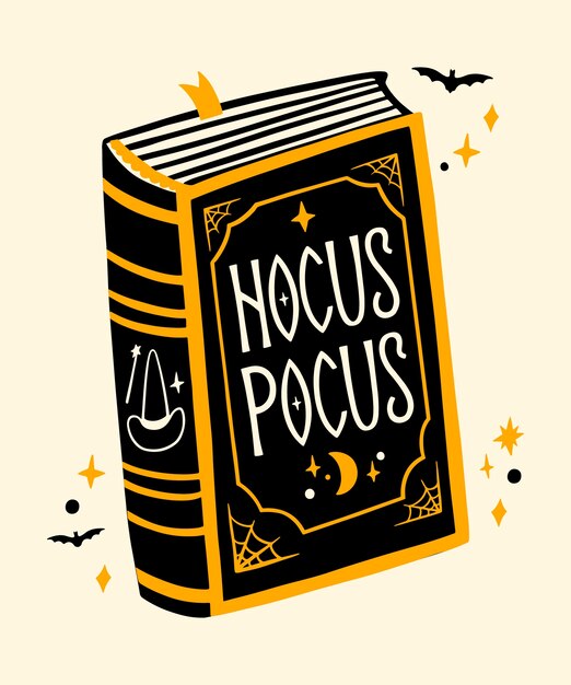 Flat hocus pocus lettering for halloween celebration