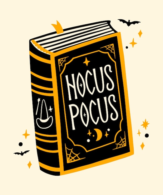 Flat hocus pocus lettering for halloween celebration