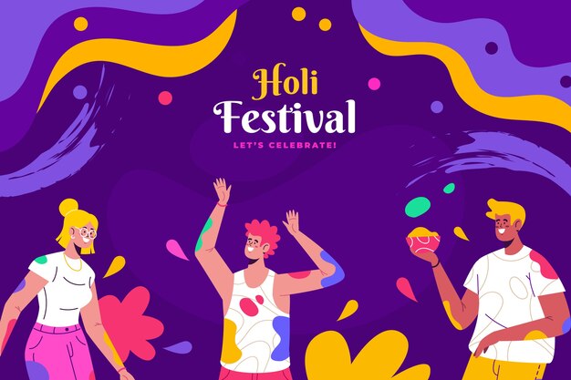 Flat holi background