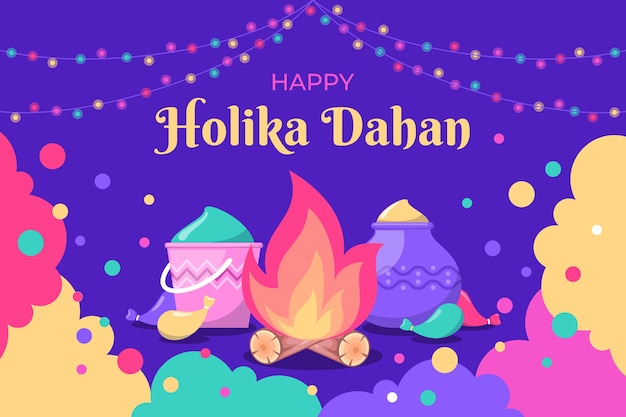 Flat holi background