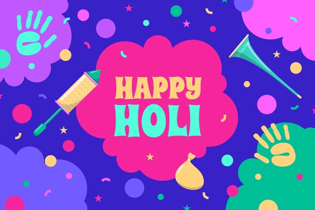 Flat holi background