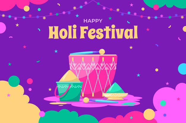 Flat holi background