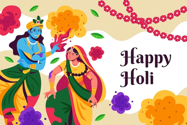 Flat holi background