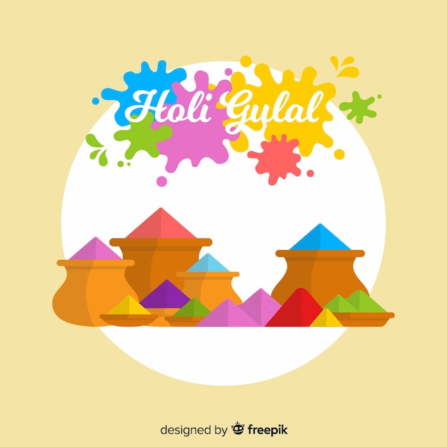 Flat holi festival background