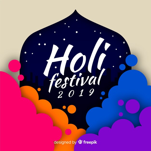 Flat holi festival background