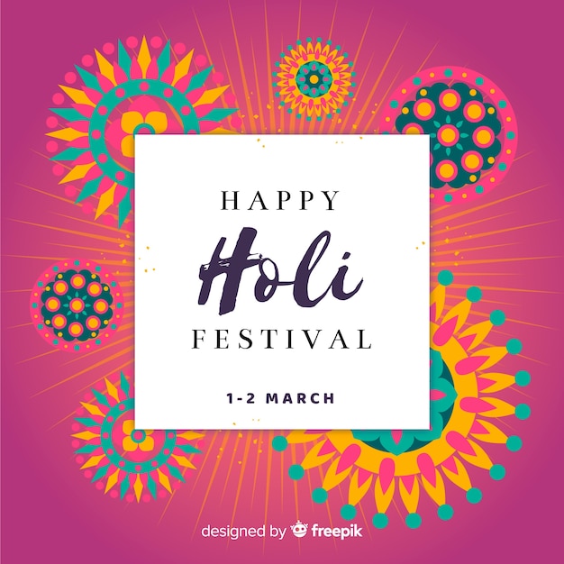 Free vector flat holi festival background