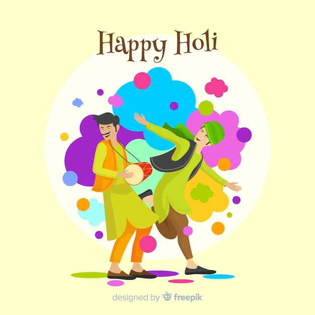 Free vector flat holi festival background