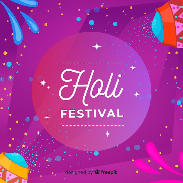 Free vector flat holi festival background