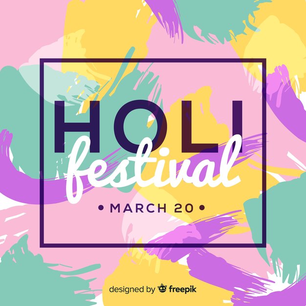 Flat holi festival background