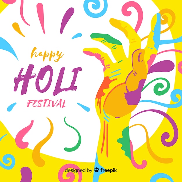 Vettore gratuito fondo piatto festival di holi