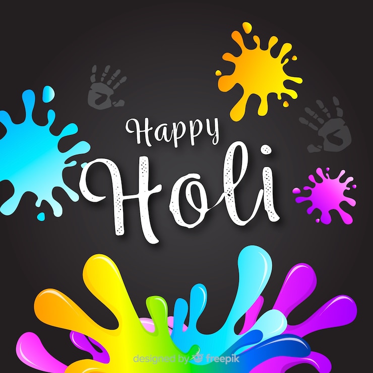 ฟรี Vector flat holi festival background