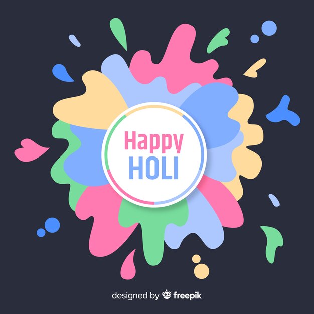 평평한 holi 축제 배경