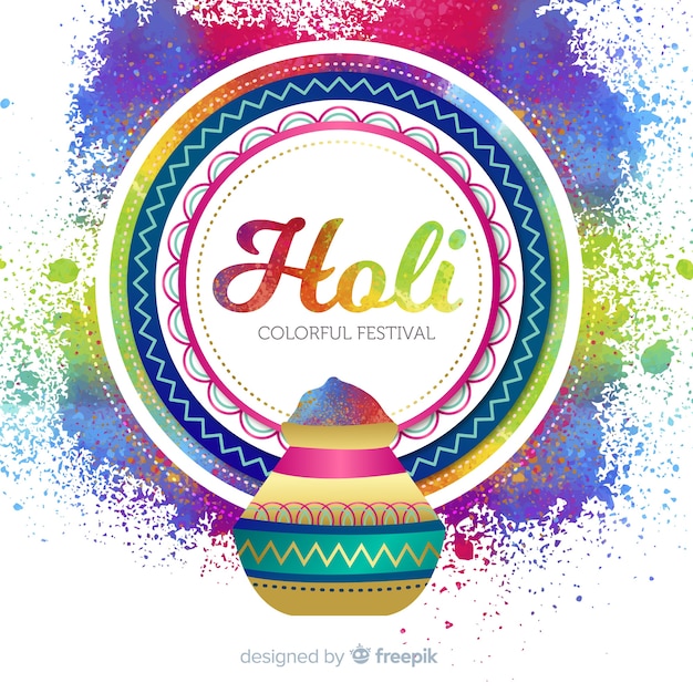 Бесплатное векторное изображение Фестиваль фона холи