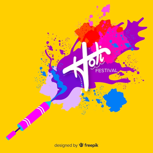 Flat holi festival background