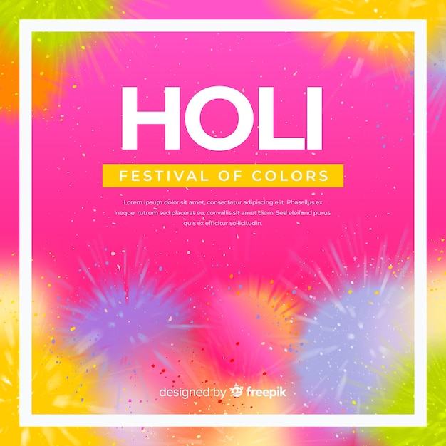 Vettore gratuito fondo piatto festival di holi