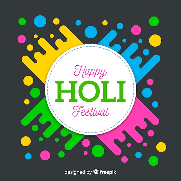 Free vector flat holi festival background