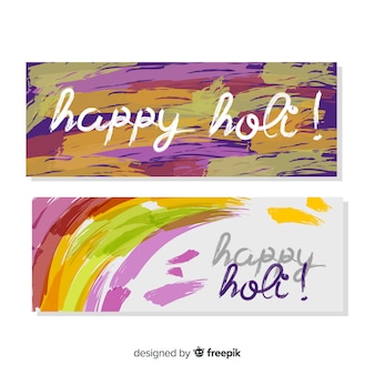 Flat holi festival banner