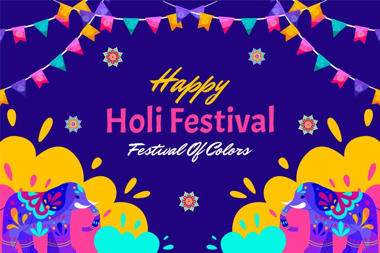 Free Vector flat holi festival celebration background