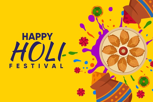 Flat holi festival illustration