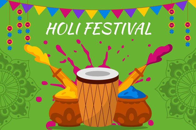 Flat holi festival illustration